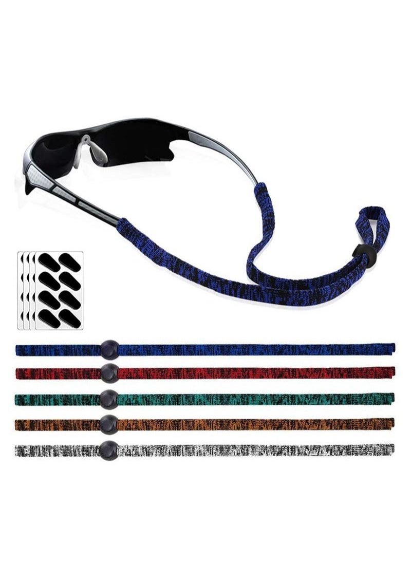 Aikanbo Multicolor Glasses Strap，Men's Women's Sports Sunglasses And Frame Straps，Glasses Cord Holder，Glasses Neck Lanyard，Adjustable Cord Glasses Holder，5-Pack  - Image 1