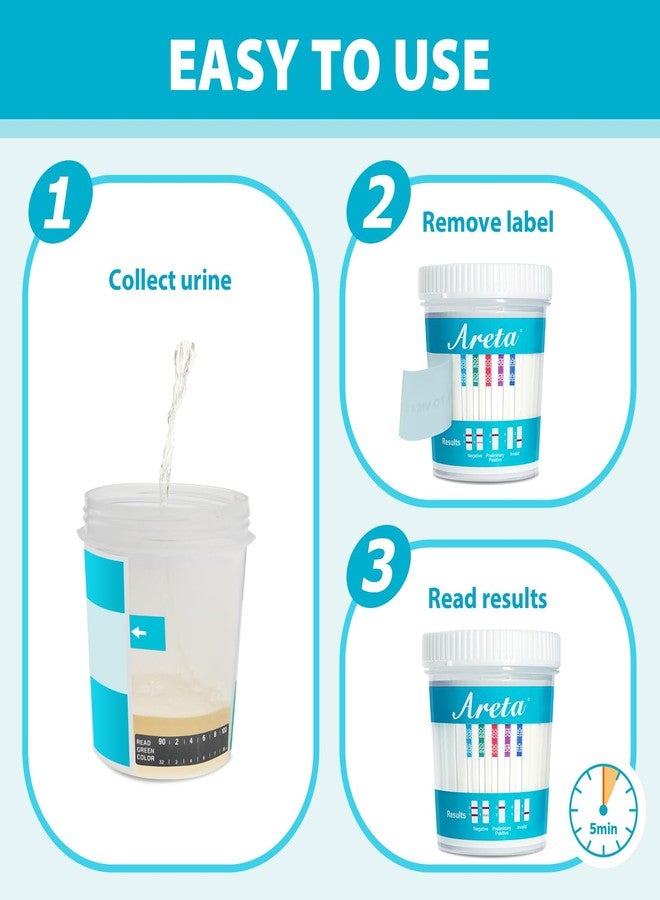 Areta Multi-Drug Test Cup: Over the Counter Use at Home Urine Test Kits Testing 5 Metabolite ACDOA-754 (10 Pack) - Image 4