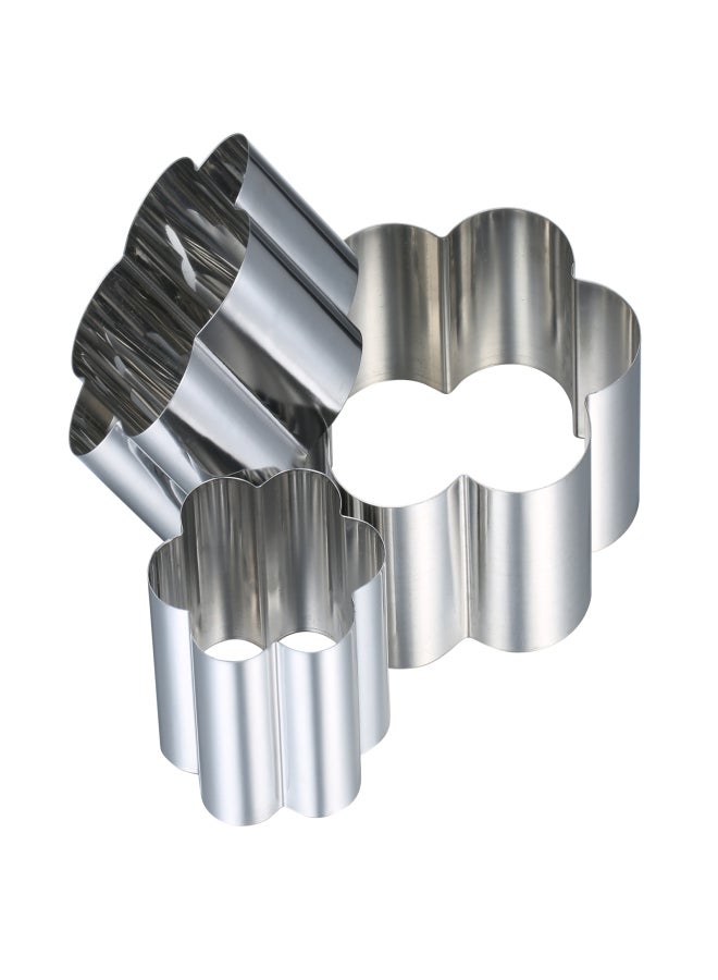 3pcs Biscuit Cookie Cutters 430 Stainless Steel Fondant Cutter Biscuit Cutters Sandwich Cutters Candy Cookie Biscuit Mould Set - Image 1