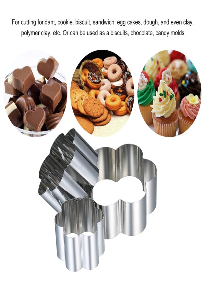 3pcs Biscuit Cookie Cutters 430 Stainless Steel Fondant Cutter Biscuit Cutters Sandwich Cutters Candy Cookie Biscuit Mould Set - Image 2