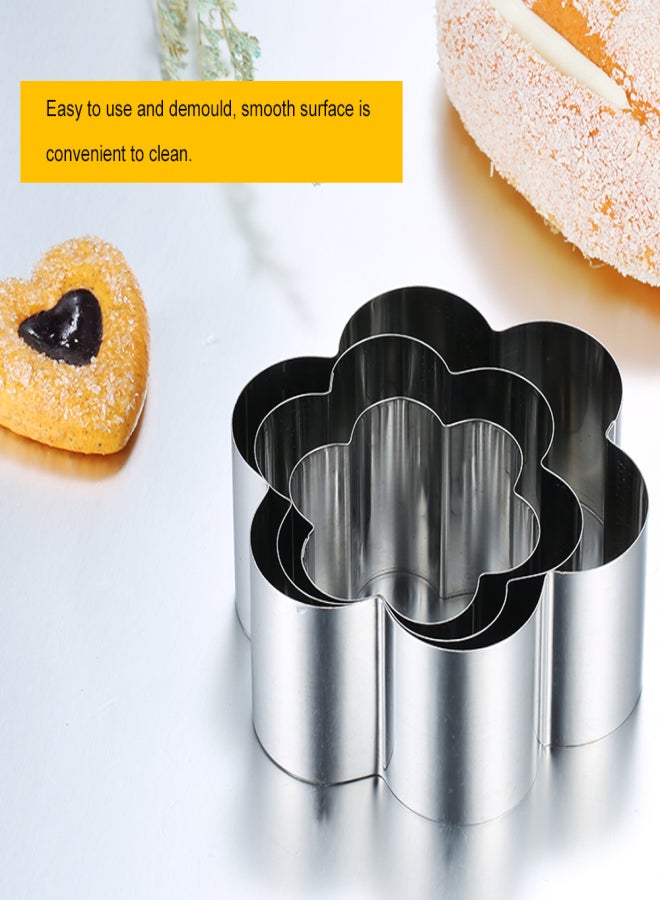 3pcs Biscuit Cookie Cutters 430 Stainless Steel Fondant Cutter Biscuit Cutters Sandwich Cutters Candy Cookie Biscuit Mould Set - Image 3