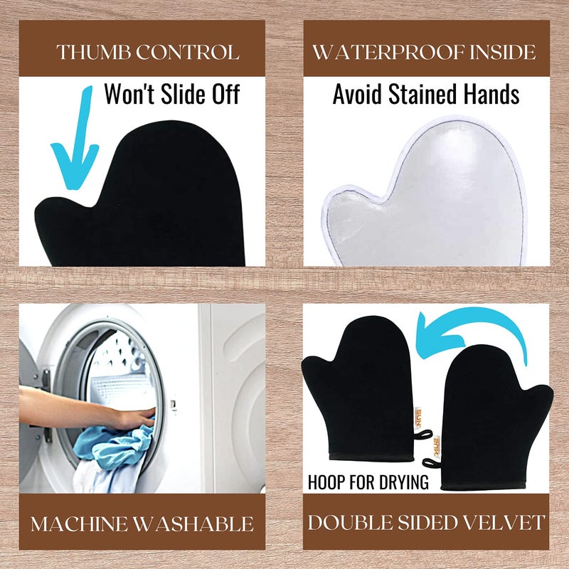 Sun Laboratories By Giesee Tanning Mitt - Deluxe Self Tanning Mitt, Lotion Applicator, and Glove Set for Easy Application - Sunless Tanning Lotion for Smooth, Even Tan - Image 5