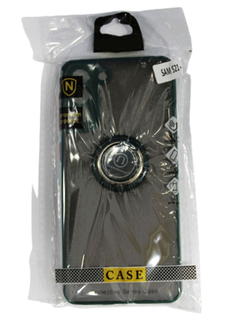 erorex Protective Case Cover For Samsung S21+ With Magnetic Ring Holder Green  - Image 2