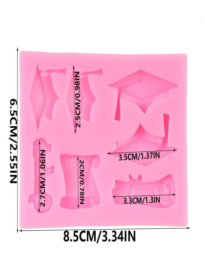 QDMOLDS قوالب سيليكون على شكل قبعة تخرج وشهادة بكالوريوس لتزيين الكيك والكب كيك والحلويات والشوكولاتة والطين البوليمري ومعجون السكر - Image 2
