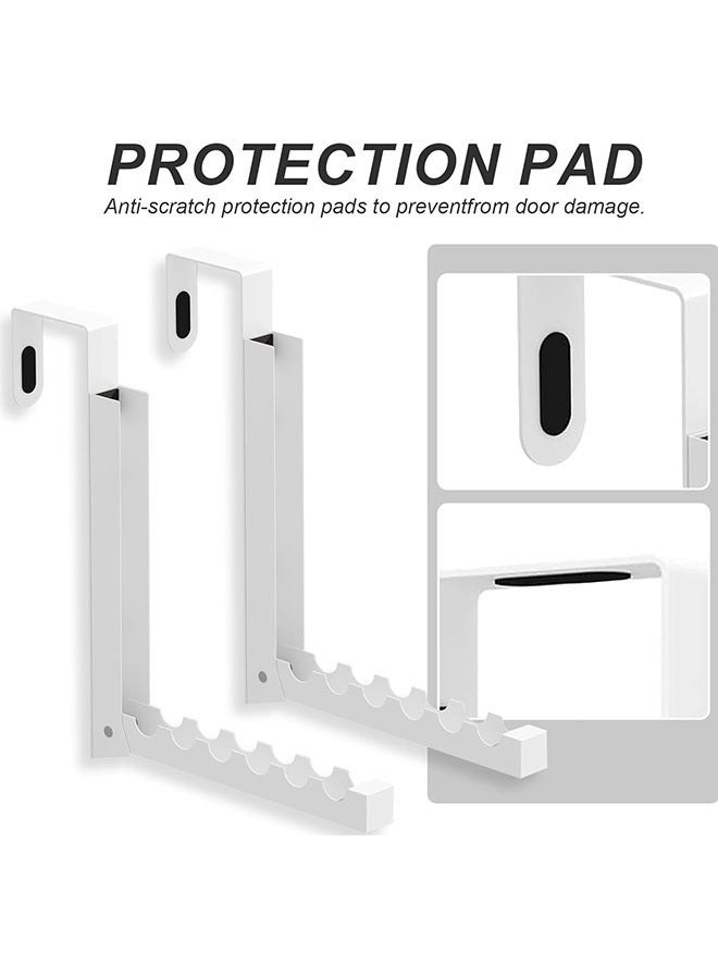 YelaJoy Over Door Hooks Hanger,Foldable Over Door Drying Laundry Hooks for Hanging Clothes 6 Groves Over Door Towel Racks for Clothes,Coat, Behind Back of Door Bathroom, Bag and Robe 2Pcs(White)  - Image 4