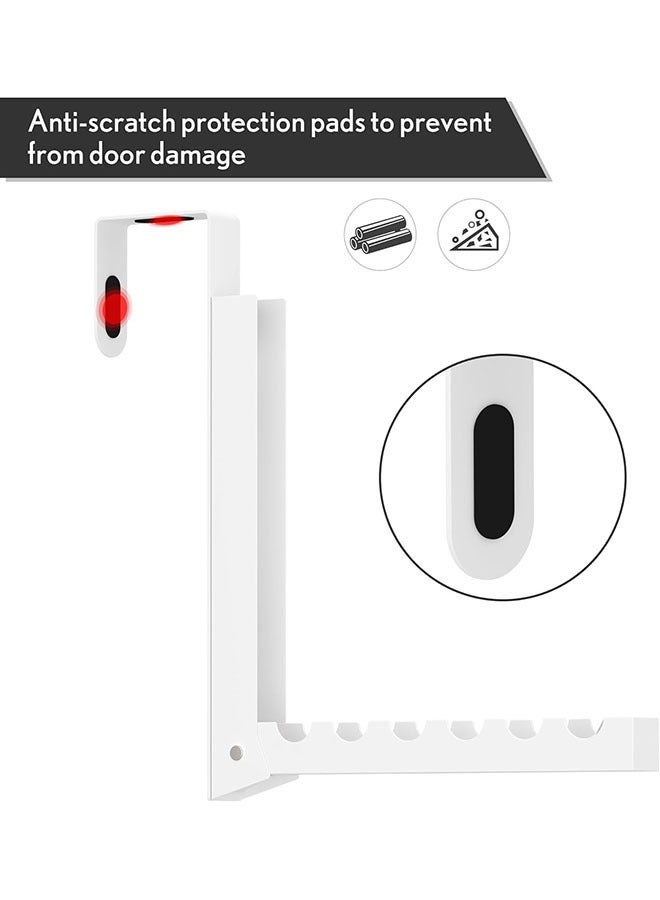 YelaJoy Over Door Hooks Hanger,Foldable Over Door Drying Laundry Hooks for Hanging Clothes 6 Groves Over Door Towel Racks for Clothes,Coat, Behind Back of Door Bathroom, Bag and Robe 2Pcs(White)  - Image 3