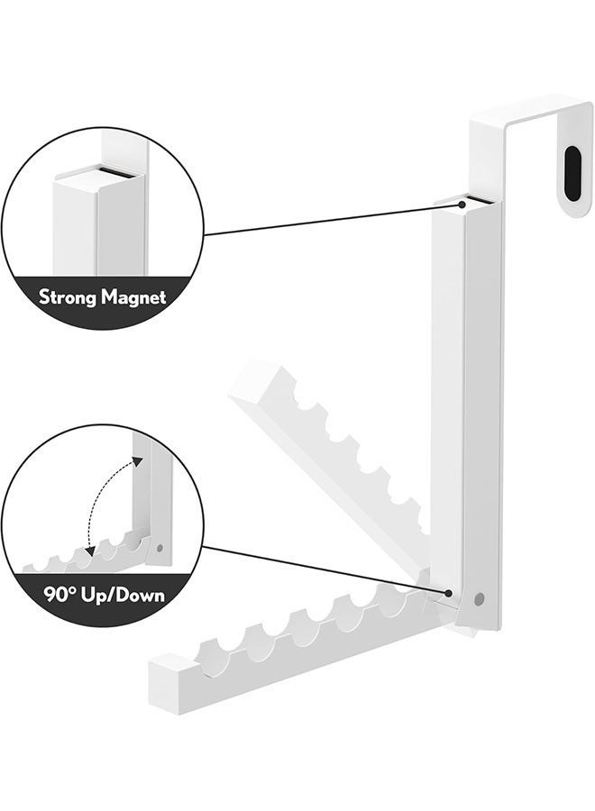YelaJoy Over Door Hooks Hanger,Foldable Over Door Drying Laundry Hooks for Hanging Clothes 6 Groves Over Door Towel Racks for Clothes,Coat, Behind Back of Door Bathroom, Bag and Robe 2Pcs(White)  - Image 5