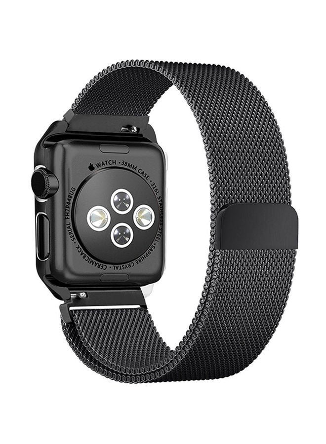NIBEMINENT Interchangeable Band With Protective Case For Apple Watch Series 1/2/3 42mm Black  - Image 3