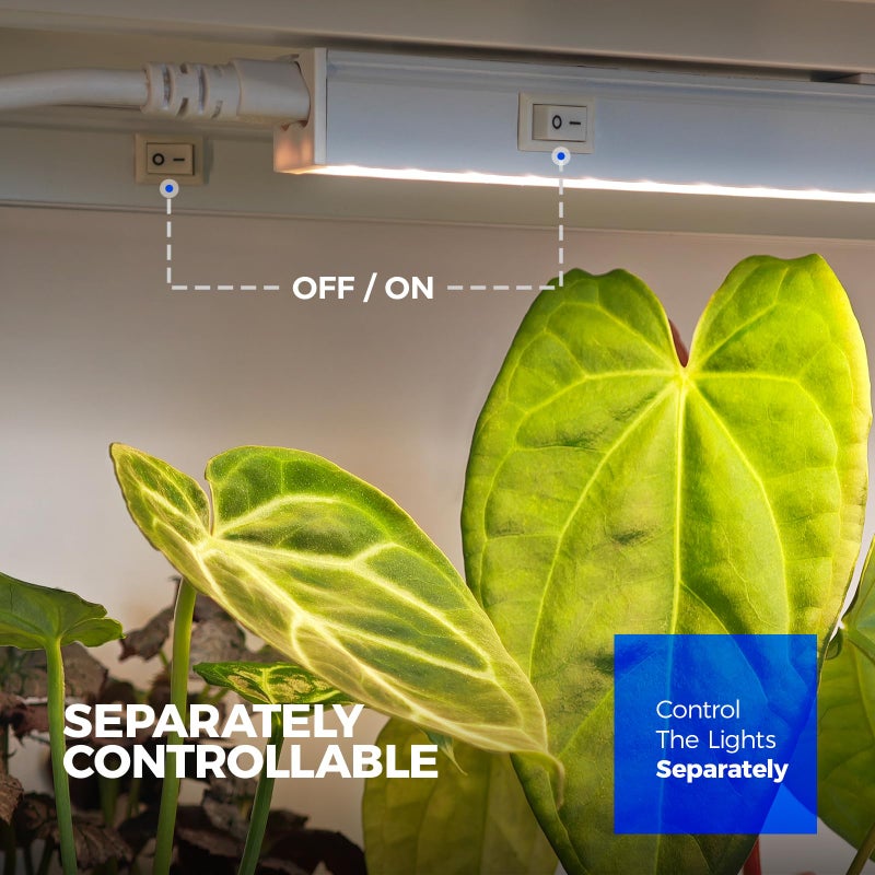 Barrina T5 Grow Lights, Full Spectrum, 2ft 80W (8 x 10W, 500W Equivalent), LED Grow Light Strip for Greenhouse, Plant Grow Shelf, Plug and Play Easy Installation, Yellow, 8-Pack - Image 5