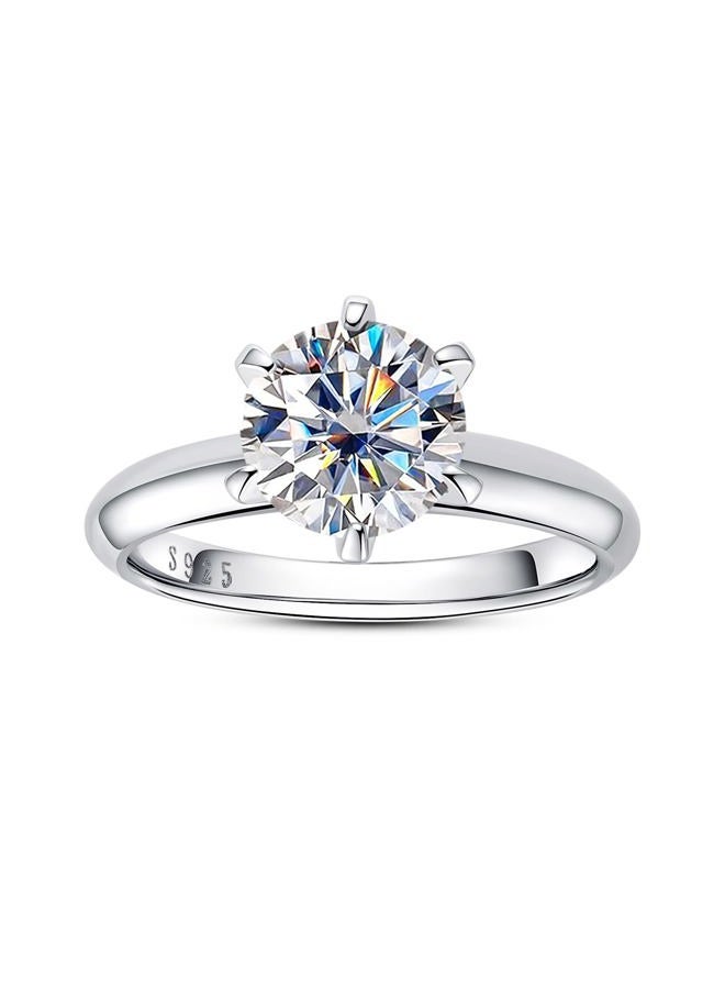 AimiIee Moissanite Ring, 0.5/1/1.5/2/2.5/3CT Round Brilliant Cut Six Prong Solitaire Gold Plated 925 Sterling Silver Engagement Promise Wedding Rings for Women with Certificate, 7.5, Gemstone - Image 1