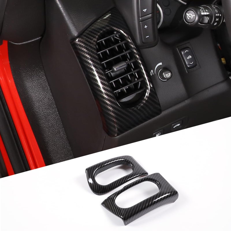 Moittellc Side Air Vent Cover Compatible with Chevy Corvette C6 20052013 Console Side Air Conditioning Air Outlet Trim Interior AccessoriesCarbon Fiber Pattern