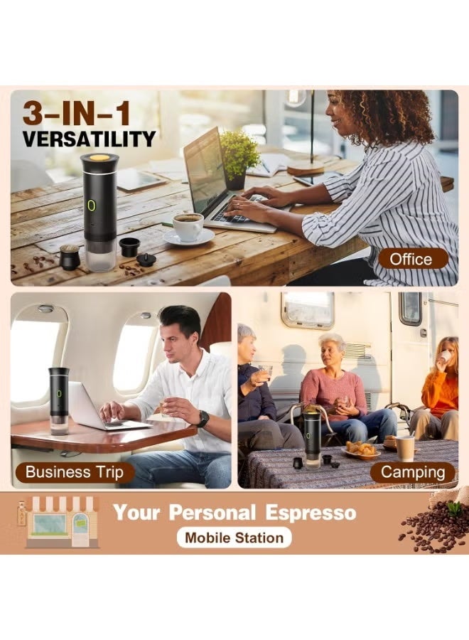 TIGER 3-in-1 Portable Espresso Coffee Maker KF-JN-02 | Compatible with Small & Large Capsules, Ground Coffee, Automatic Extraction, 60ml Tank, 5-Min Fast Heating - Image 5