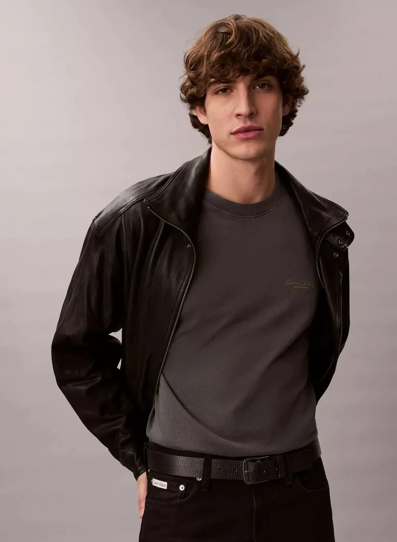 CALVIN KLEIN Gray Pinstripe Blur City Graphic Relaxed T-Shirt for Men | Best Price UAE