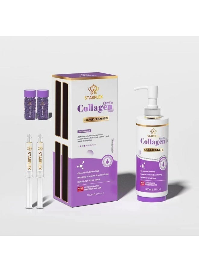 STARPLEX Collagen & Keratin Repairing Conditioner 800ml - Rich Protein for Elasticity & Damage Restoration | Smoothing & Moisturizing | UK Formulated Salon Professional for All Hair Types Women - Image 5