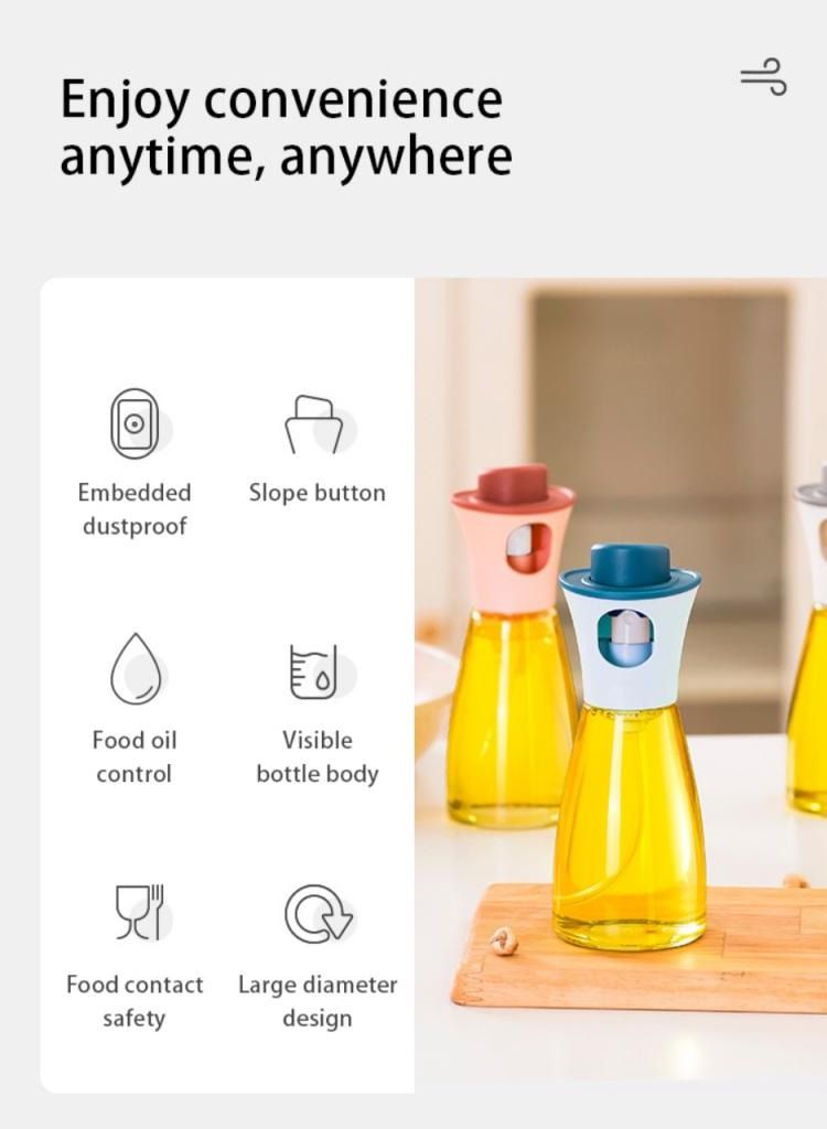 Oil sprayer for air fryer, salad and barbecue with a capacity of 180 ml, cooking oil and olive oil sprayer - Image 4