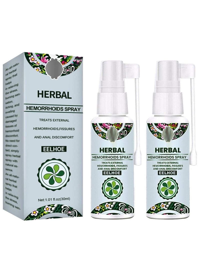 EELHOE 2PACK Natural Hemorrhoids Spray - External and Internal Hemorrhoids Treatment with 100% Natural  - Image 1