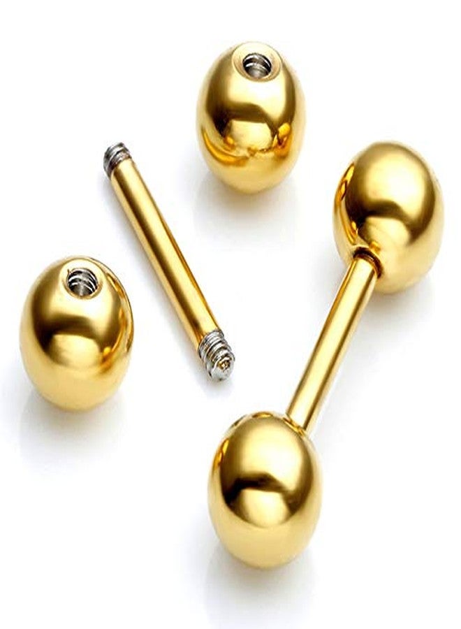 Zysta 4 Pairs Stainless Steel 14/16G Mixed Colors Body Piercing Barbells 6-16mm Post Studs Earring NippleTongue Helix Tragus Cartilage Labret Medusa Lip Eyebrow Straight Bar Ball Screw …, Metal - Image 5