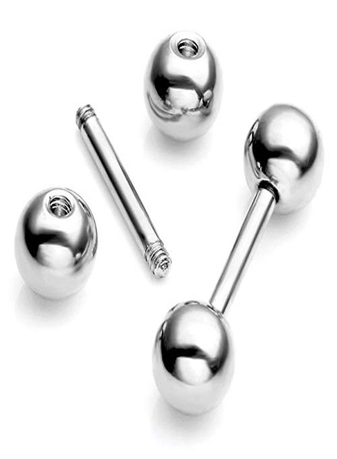 Zysta 4 Pairs Stainless Steel 14/16G Mixed Colors Body Piercing Barbells 6-16mm Post Studs Earring NippleTongue Helix Tragus Cartilage Labret Medusa Lip Eyebrow Straight Bar Ball Screw …, Metal - Image 3