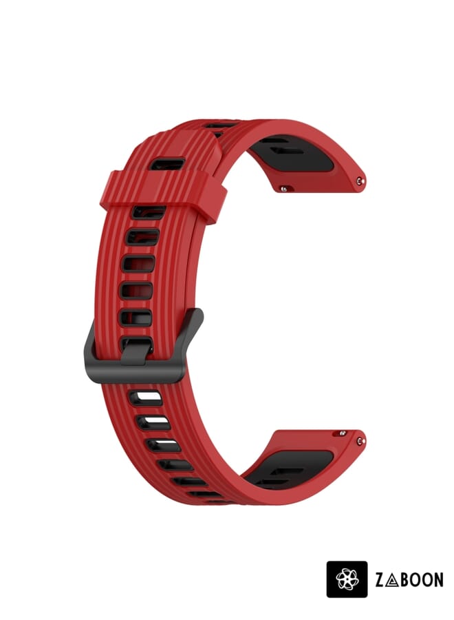 Zaboon سوار ساعة سامسونج جير S2 كلاسيك 20 مم بنمط عمودي بلونين من السيليكون - Image 2