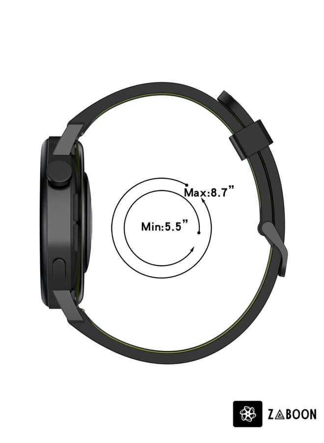 Zaboon سوار ساعة سامسونج جير S2 كلاسيك 20 مم بنمط عمودي بلونين من السيليكون - Image 5