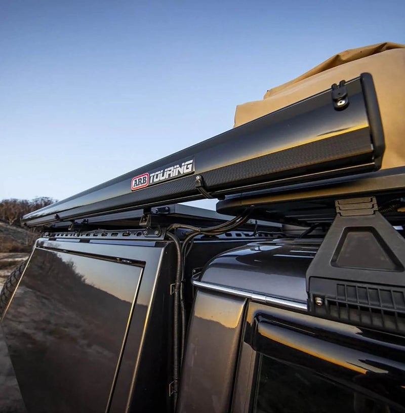 ARB Aluminium Awning 2.5m x 2m with LED Lighting 814414 – Black Aluminium Housing, 300GSM PU Coated Waterproof Ripstop Canvas, Adjustable Telescopic Aluminium Poles, Roof Rack Mounted 4x4 Camping & Overlanding Awning for Vehicles - Image 2