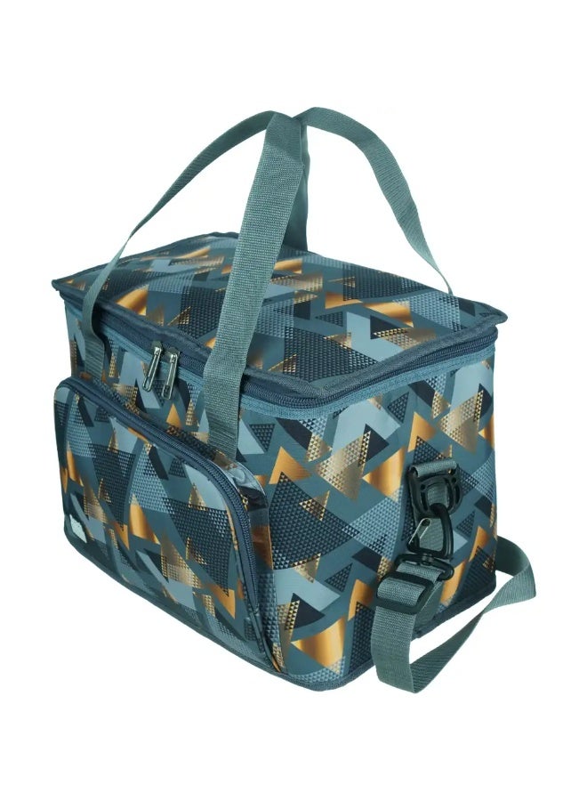 Beach Cool 25L Padded Fabric Thermal Bag for Food and Drinks, 1 Zipper - Gray/Yellow - Image 3