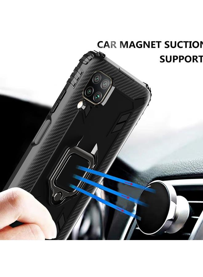 اس-توب جراب لهاتف Huawei nova 7i مصنوع من ألياف الكربون مع حامل حلقي يدور 360 درجة - Image 5