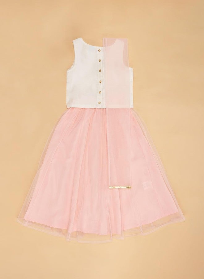 YU by Pantaloons Girl's Lehenga Set (110144660004_Pink_7-8 YRS) - Image 3