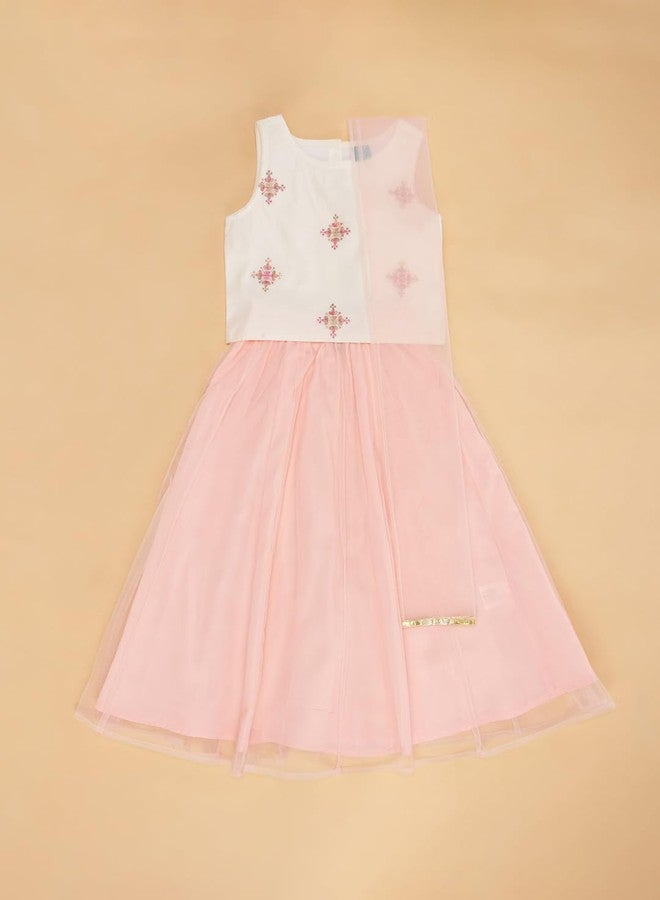 YU by Pantaloons Girl's Lehenga Set (110144660004_Pink_7-8 YRS) - Image 2