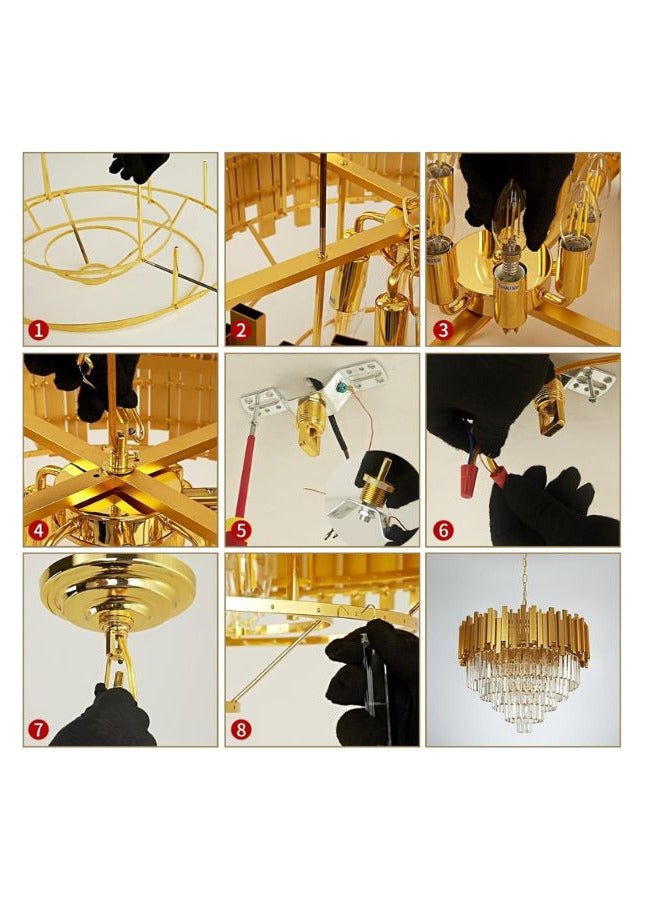 A F N Lighting A F N LIGHTINGS AFN Modern Crystal Wall Lamp Gold Wall Sconce Crystal Wall Light Fixtures for Living Room Bedside Hallway Stairway  - Image 5