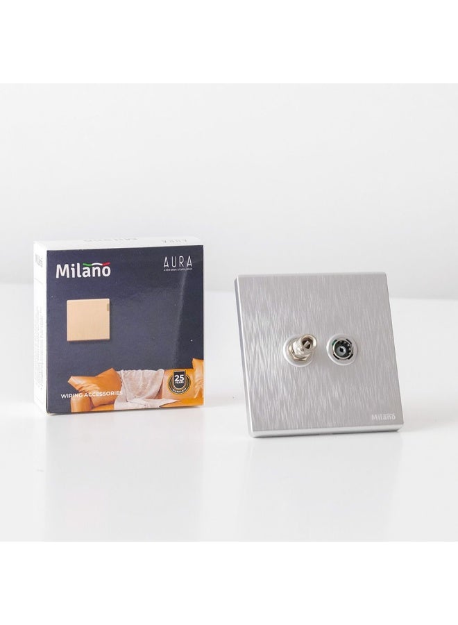 DANUBE HOME Milano Tv And Satellite Outlet Cable Socket For Modern Home Electrical Switches Sockets Outlets For Home Appliances Computers Aura Slvr - Image 3