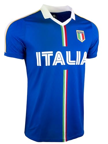 Just 4 Kicks Men's Italy Short Sleeve Shirt, Italia Classic Performance Jersey (AS) Blue - Image 2
