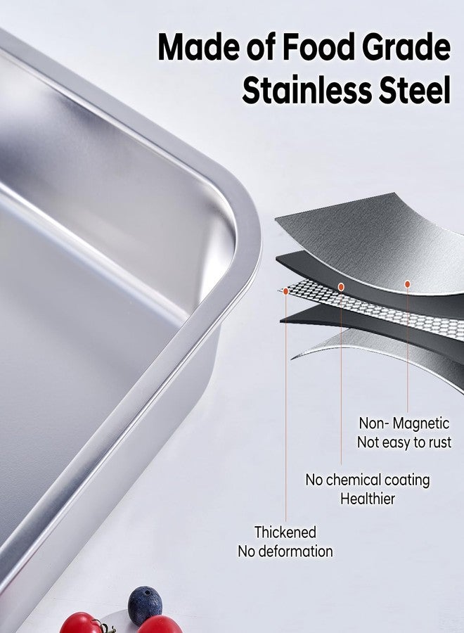 CozyState 4 Inch Extra Deep Lasagna Pan with Lid, 11.6x15.6 Inch 9.2QT Large Stainless Steel Nonstick Lasagna Baking Roasting Dish Pan for Oven(L, 1 Pack) - Image 5