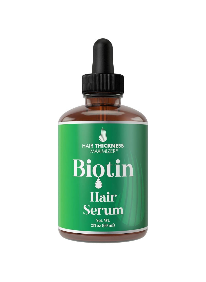 HAIR THICKNESS MAXIMIZER - Biotin Hair Growth Serum For Hair Thickening  Moisturizing Vegan Hair Growth Oil Scalp Treatment For Women Men with Dry Frizzy Weak Hair and Hair Loss With Ginger  Rosemary Unscented 2oz - Image 1
