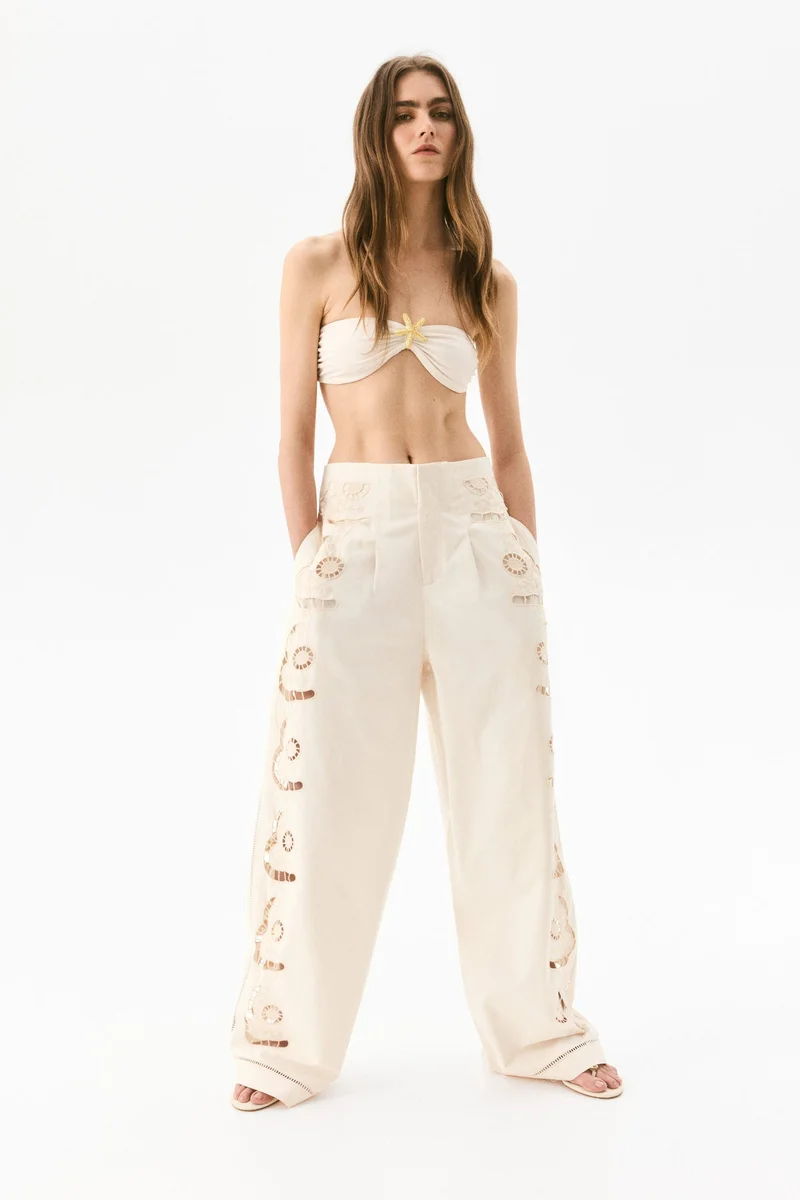 H&M Broderie anglaise trousers