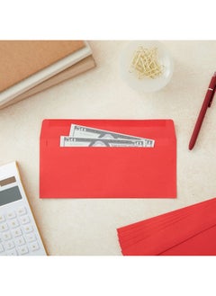 Juvale 100 Pack #10 Red Envelopes With Square Flap For Mailing Letters, Invitations (4 1/8 X 9 1/2 In)  - Image 2