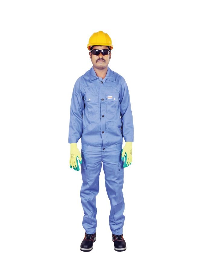 Vaultex 100% Cotton Twill Pant And Shirt Petrol Blue Medium
