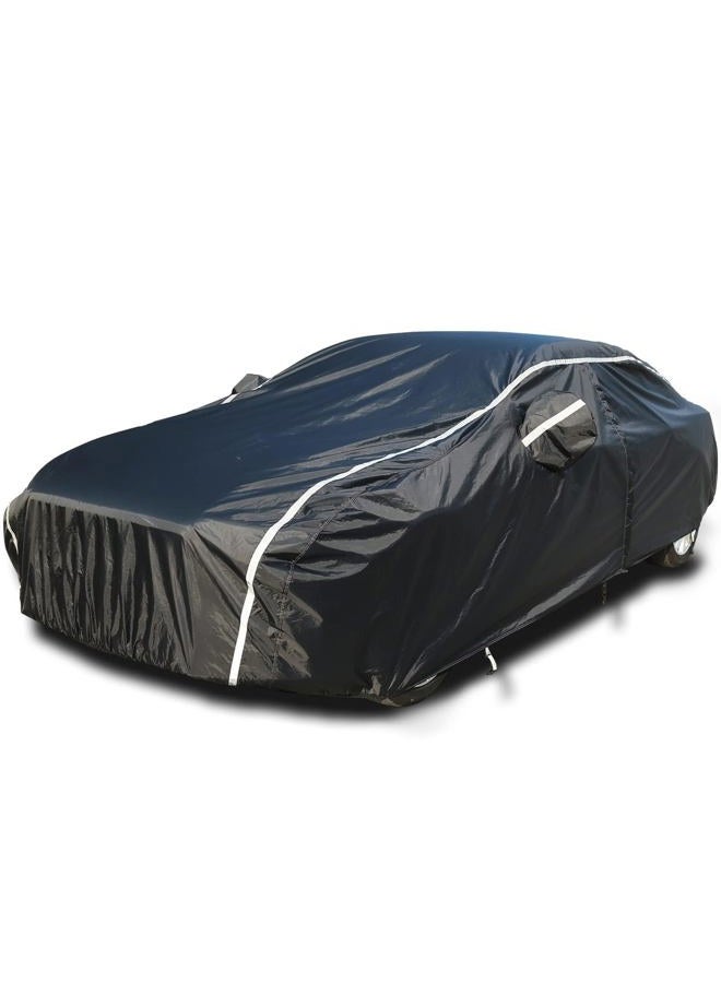 Tecoom Car Cover Waterproof All Weather, Outdoor Indoor Car Covers with Zipper Door, Cotton Backing Full Exterior Covers, Snowproof UV Protection Windproof, Universal Fit for Sedan (191"-200") - Image 1