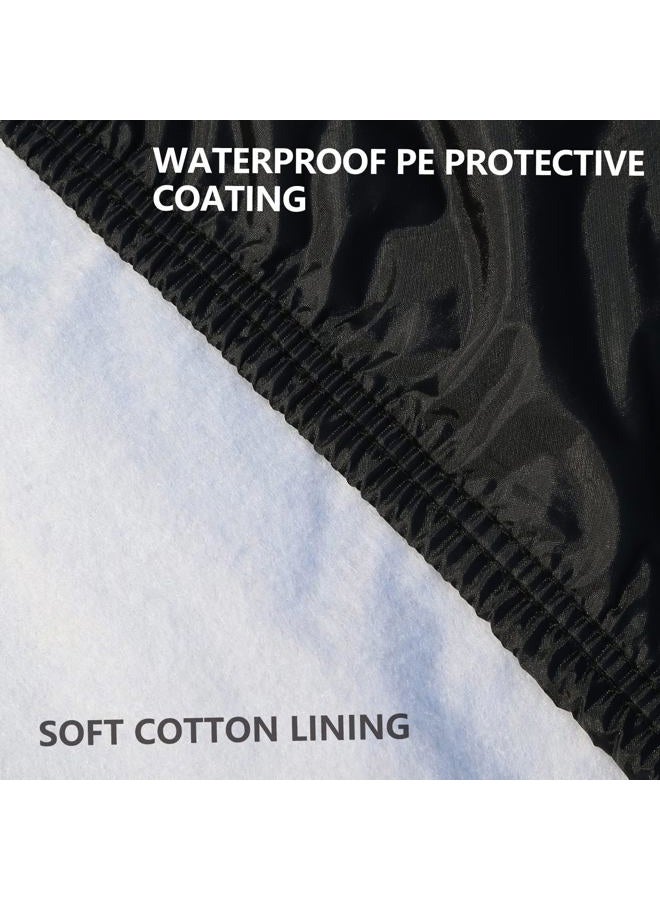 Tecoom Car Cover Waterproof All Weather, Outdoor Indoor Car Covers with Zipper Door, Cotton Backing Full Exterior Covers, Snowproof UV Protection Windproof, Universal Fit for Sedan (191"-200") - Image 5