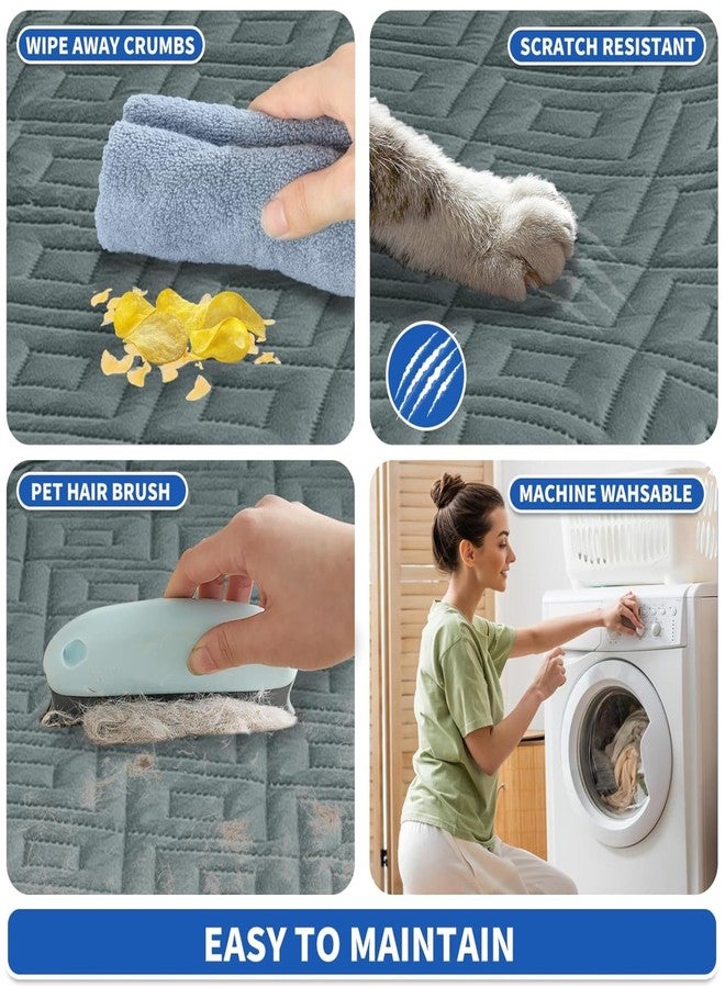 XINEAGE غطاء كرسي استرخاء مقاوم للماء بنسبة 100% من XINEAGE، غطاء كرسي استرخاء مانع للانزلاق مع شريط مطاطي، غطاء كرسي استرخاء قابل للغسل مع جيوب تخزين للأطفال والحيوانات الأليفة (رمادي داكن، 23 بوصة) - Image 5