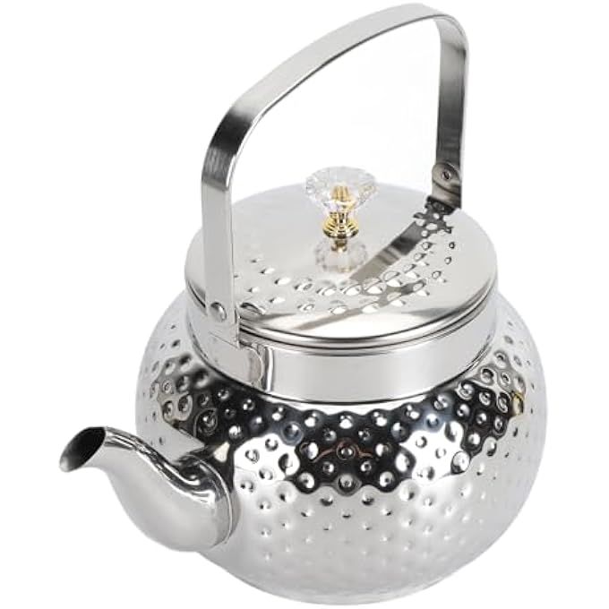 ريحني إبريق شاي من الفولاذ المقاوم للصدأ مع فلتر قابل للإزالة مناسب لفندق منزلي مطعم منقط 1 لتر - Image 2