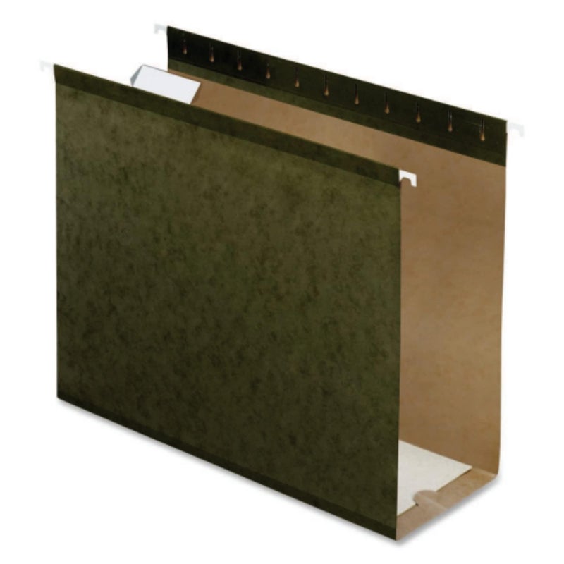 Pendaflex Extra Capacity Reinforced Hanging Folders, 4", Letter Size, Standard green, 1/5 Cut, 25/BX (4152x4) - Image 1