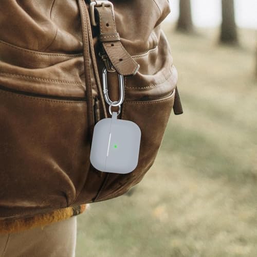 Meyaar for Apple AirPods Pro 3 ​​​​​​​Case Cover with Keychain, Soft Skin Silicone Case Cover, Full Protective Case Cover Compatible with AirPods Pro (3rd Generation) Case 2025 (Grey) - Image 3