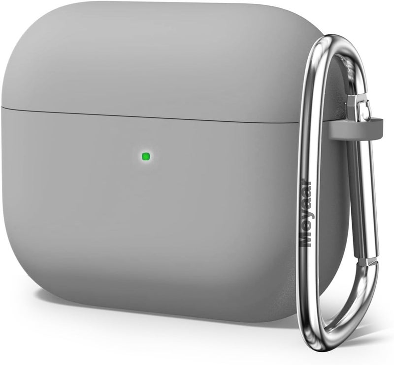 Meyaar for Apple AirPods Pro 3 ​​​​​​​Case Cover with Keychain, Soft Skin Silicone Case Cover, Full Protective Case Cover Compatible with AirPods Pro (3rd Generation) Case 2025 (Grey) - Image 1
