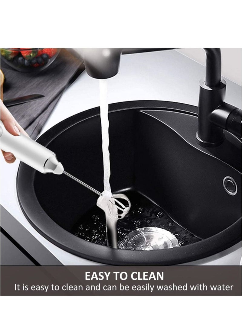 Y&D Handheld Milk Frother 2 Stainless Steel Heads 3 Speeds Rechargeable Ideal for Lattes Cappuccinos Matcha Hot Chocolate  - Image 3