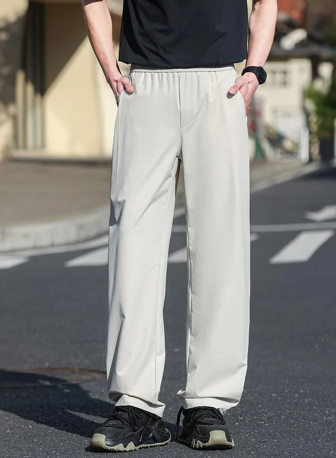 تايك تو Men Off-White Wide Leg Trousers