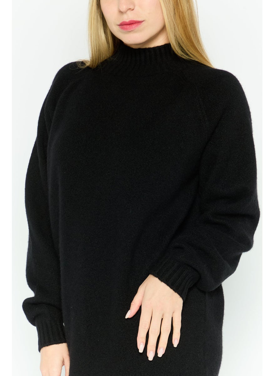 HUGO BOSS Women Knitted Sweater Dress, Black  - Image 3