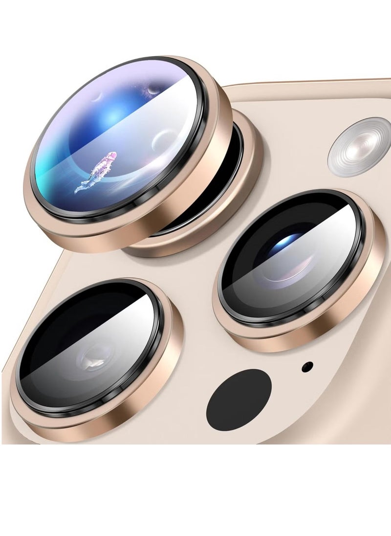 IAF Camera Protection for iPhone 16 Pro/16 Pro Max â€“ [Convex Platform HD Tempered Glass] + [Aluminium Ring] Camera Lens Protector (Desert Titanium) - Image 1
