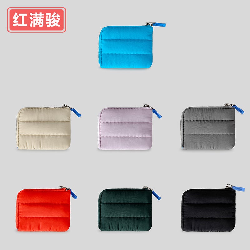 Japanese Literary Style Quilted Cute Girls Coin Purse Mini Storage Card Bag Small Square Bag - Image 5