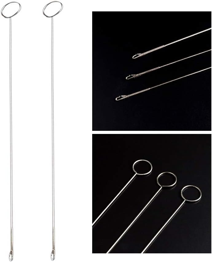 klarako 2pcs Stainless Steel Sewing Loop Turner Hook with Latch for Fabric Tube Straps Belts Strips DIY Accessories - Image 3
